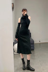 marc le bihan turtleneck dress 21962 E23 black